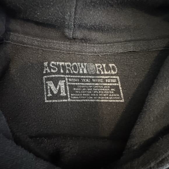Travis Scott Astroworld Hoodie Staggered Front Back Graphic Utopia Pullover Med - Picture 5 of 5